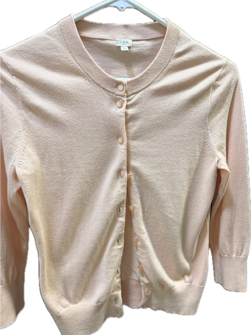 J. Crew Peach Button-Front Crewneck Cardigan - Picture 6 of 6